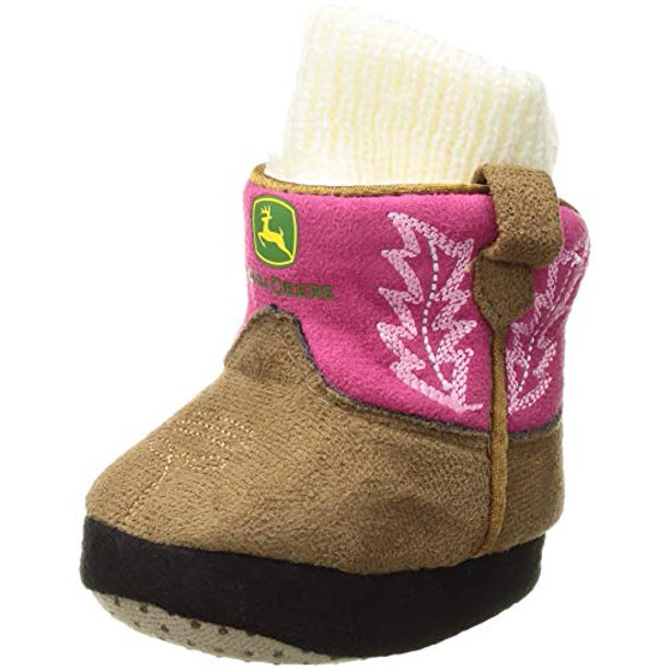 John Deere John Deere Baby Girls Slippers, Pink, 12M
