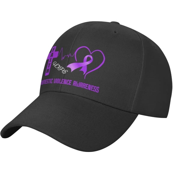 Domestic Violence Awareness Plain Baseball Caps Adjustable Washed Twill Low Profile Dad Hats for Men Women Black