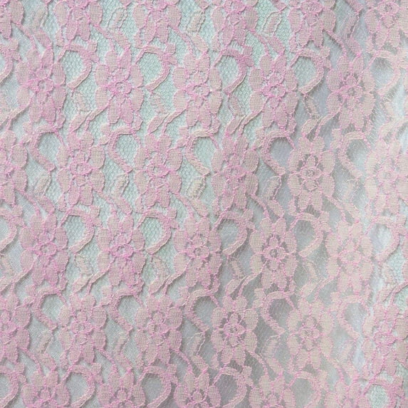 Decorative Silk Inc Raschel Lace Fabric 60" Wide Polyester French Floral by The Yard (3 Yard, Candy Pink )