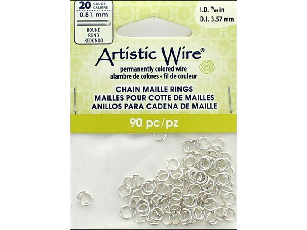 Artistic Wire Beadalon 9/64-inch 90 Piece 20-Gauge Non-Tarnish Chain Maille Rings Silver 