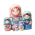 thumbnail image 3 of Xuanheng 6x Russian Nesting Dolls Collection Matryoshka Dolls for Desktop Home Office Style D, 3 of 8