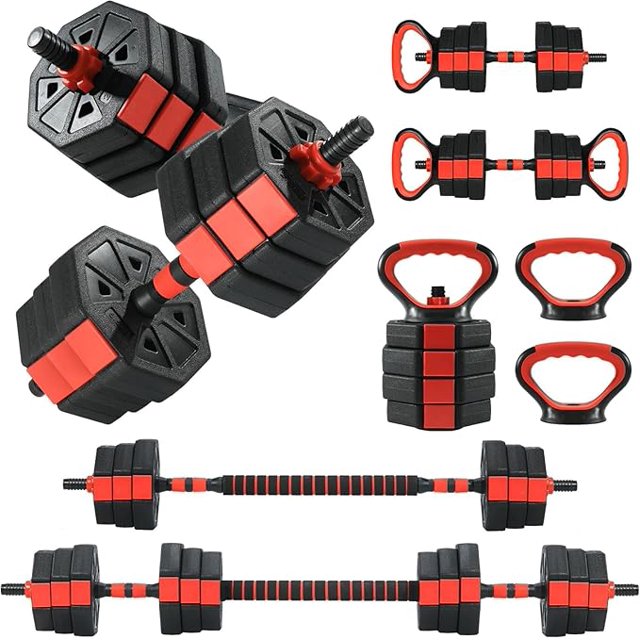 Adjustable Dumbbells 66/88Lbs, 4-in-1 Weight Set with Connector, Multi-Functional Fitness Tool for Home Gym