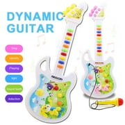 Electric Guitar with Microphone Toy Musical Play Kid Boy Girl Toddler Learning Developmental Electron Toy Baby Early Educational Birthday Gifts for 2 3 4 5 6 7 + years old kids