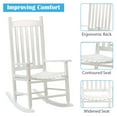 thumbnail image 6 of CL.HPAHKL Wooden Rocking Chair Outdoor Indoor Rocker Chair, Patio Chair with High Back and Armrest for Backyard Lawn Garden, White, 6 of 7