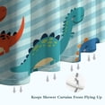 thumbnail image 6 of Blue Stripes Dinosaurs Pattern Shower Curtain 84"x72" ,Bathroom Decorative Shower Curtains Set with 12 Hooks,Modern Waterproof Washable Shower Curtain, 6 of 6