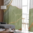 thumbnail image 4 of Sage Green Marble Semi Sheer Curtains 72 Inch Length 2 Panels Set, Nature Marble Crack Yellow Lines Sheer Kitchen Curtain Privacy Voile Window Curtain for Living Room Bedroom Rod Pocket Drapes, 4 of 7