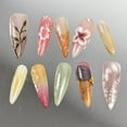 thumbnail image 3 of Nature 's Embrace,Custom Press On Nails, Almond Stiletto Square Nails, 3D Luxury Nail Art, Elegant Acrylic Nails, Spring Wedding Gift, Handmade Nail Set,Size M, 3 of 5
