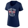 thumbnail image 2 of Women's Navy Tampa Bay Rays Americana Team V-Neck T-Shirt, 2 of 3