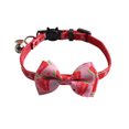 thumbnail image 2 of Flmtop Collier pour Animaux de Compagnie Bowknot Conception Amovible Peau Chat Familier Collier Boucle avec Cloche pour Produit pour Animaux de Compagnie Pastèque Rouge, 2 of 9