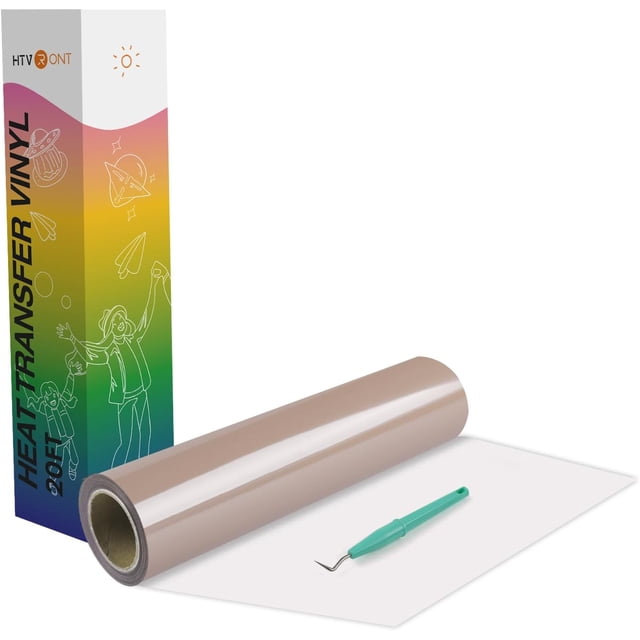 Rollos de vinilo blanco HTV de transferencia de calor, vinilo blanco para planchar de 12" x 20 pies para todas las máquinas cortadoras, vinilo HTV blanco para camisas, fácil de cortar y desmalezar par