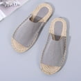 thumbnail image 7 of Zanvin Womens Sandals Clearance Women Summer Casual Sewn Fisherman's Flat Bottomed Hand Woven Hemp Rope Bottom Slippers, Gray, 39, 7 of 7