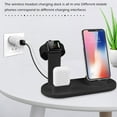 thumbnail image 3 of MesaSe Wireless Charging Station with 360° Rotation iOS Phone Micro Type-C 3 in 1 Charging Stand Base Multifunctional Desktop Charger for Moblie Phone Smart Watch (Black), 3 of 6