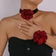 thumbnail image 2 of Pulsera de collar geométrica de moda elegante y romántica con flocado de rosas, 2 of 6