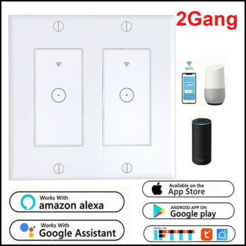 2Gang Home Office Smart Wi-Fi Wall Light Switch Works with ...