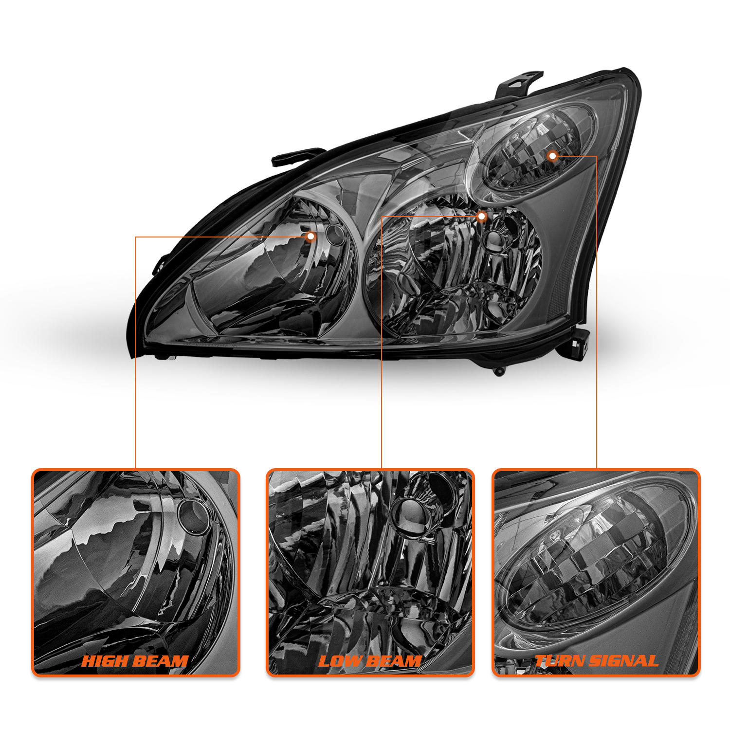 Speed Daddy Smoked Fog Light Lamps With Switch For Lexus RX330 (2004-06) & RX350 (2007-09) – DOT/SAE Approved
