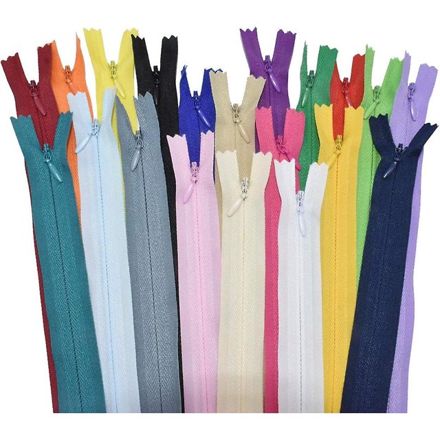 Cremallera Invisible de nailon de 22 pulgadas, 40 Uds., para costura de alcantarillado a medida, herramientas para manualidades, ropa especial, 20 colores (22 pulgadas)