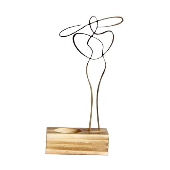 Nordic Abstract Candle Holder Woman Sculpture Elegant Statue with Hat Votive Candle Stand Candelabra Tea Light Holders for Party Home Decor Aureate