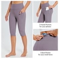 thumbnail image 7 of BALEAF Capri Leggings for Women with Pockets Knee Length Capris Pants Tummy Control Yoga Workout Exercise Casual Light Purple S, 7 of 7