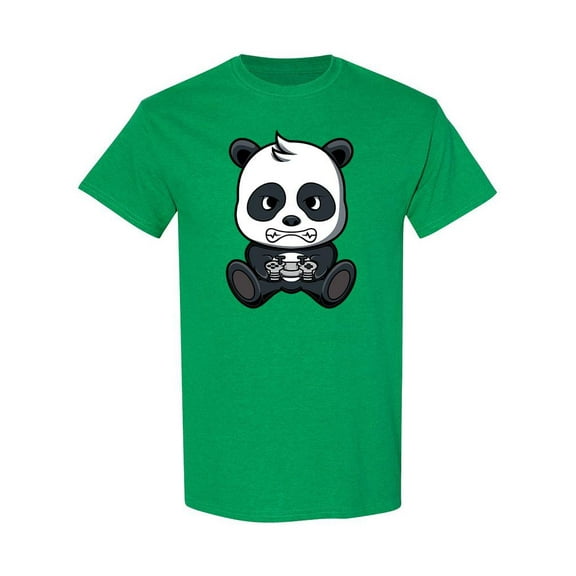 Panda Playing Video Games T-Shirt Men -Image by Shutterstock, Male Small