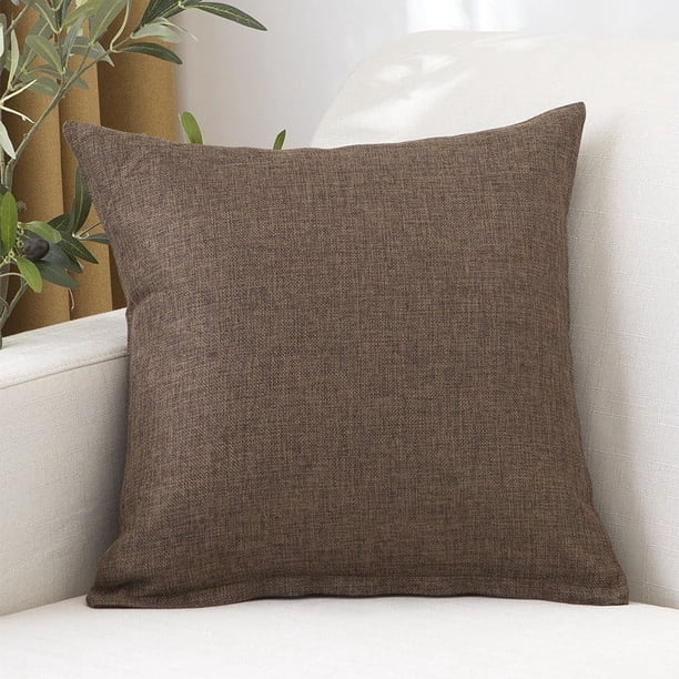 Zhuge Almohadas decorativas para el hogar, almohadas minimalistas de lino y algodón, almohadas gruesas, sofás para el hogar, cojines, salas de estar de oficina(marrón)