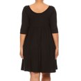 thumbnail image 4 of Women's Plus Size 3/4 Sleeves Babydoll Solid Tunic Top Dress, 4 of 5