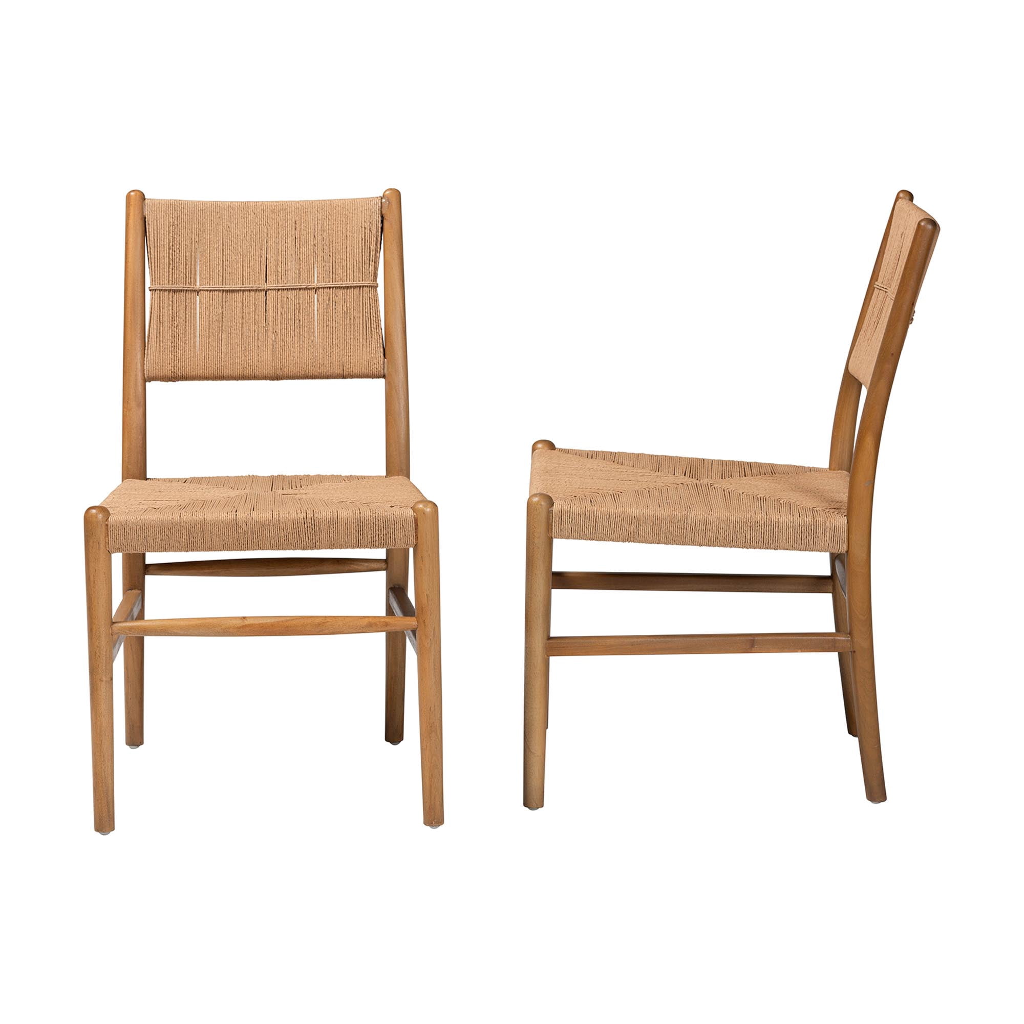 bali & pari Alva Mid-Century Dining Chair, 2-Piece, Honey