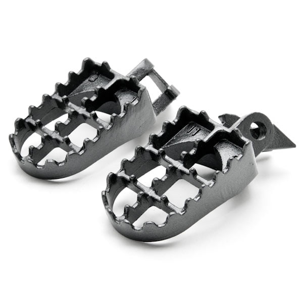 Krator Black Foot Pegs Compatible with Kawasaki Motocross MX KX125 / KX250 (19972001) Dirtbike