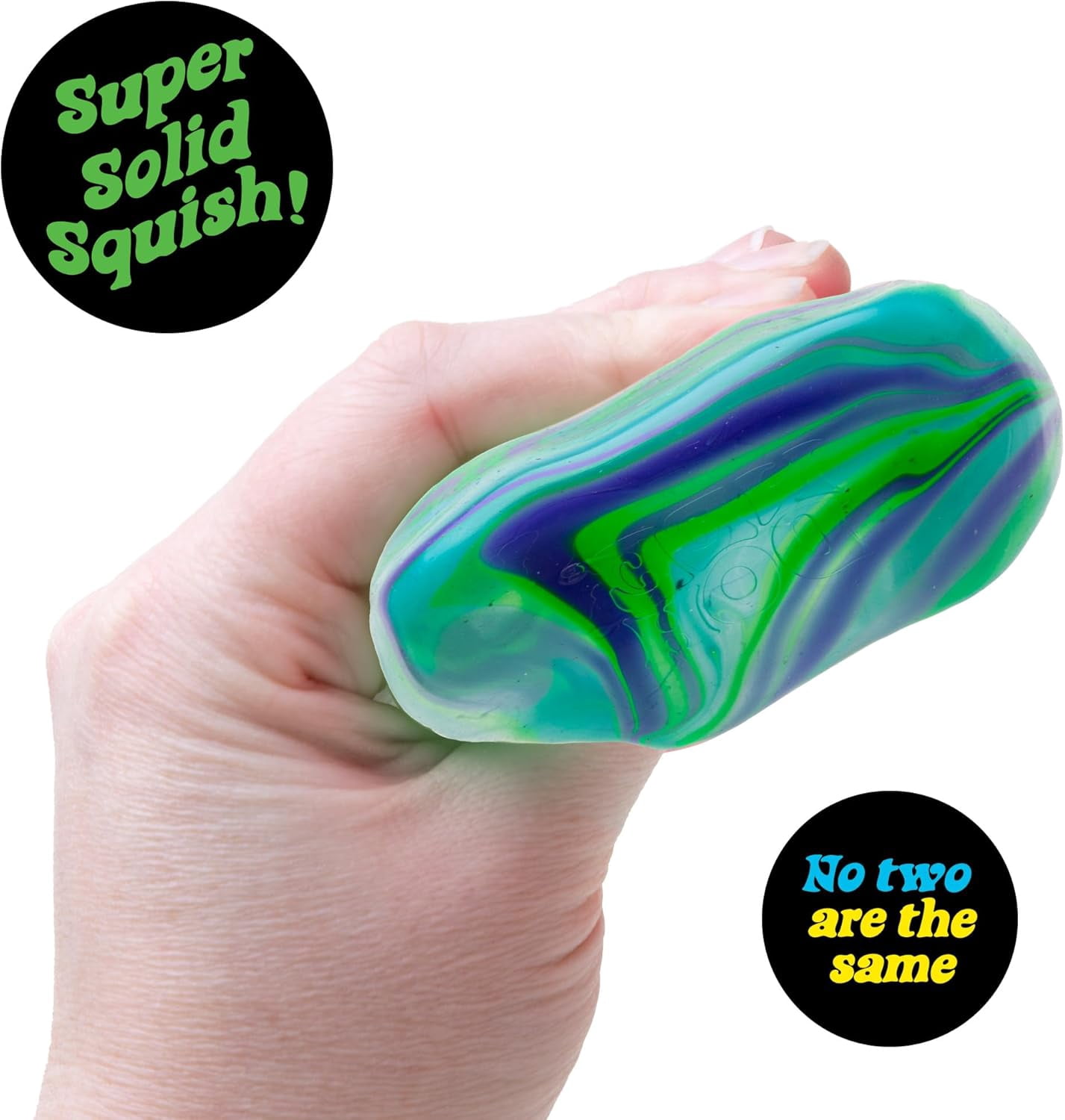 Schylling NeeDoh Nice Cube Swirl - Sensory Toy with a Super Solid Squish - Unique, Swirling Color Blend - Ages 3 and Up - Blue/Green; One Cube Per Pack