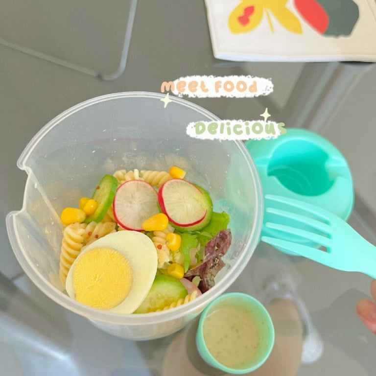 Breakfast Salad Cup With Spoon Portable Fruits Vegetables Salad Meal Shaker  Cup