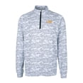 thumbnail image 2 of Men's Cutter & Buck  Charcoal LSU Tigers Alumni Logo Traverse Camo Print Stretch Quarter-Zip Pullover Top, 2 of 3
