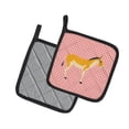 thumbnail image 2 of Caroline's Treasures Turkmenian Kulan Donkey Pink Check Pair of Pot Holders, 2 of 3
