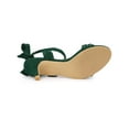 thumbnail image 5 of BLISSFUL STEP Women Open Toe Ankle Bow Tie Mid Heels Sandals Dark Green 6, 5 of 7