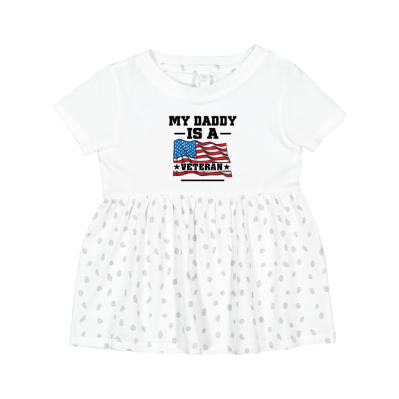 Inktastic My Daddy is a Veteran Girls Baby Dress
