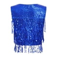 thumbnail image 5 of inhzoy Women's Sequin Fringe Vest Open Front Waistcoat Sleeveless Jackets Glitter Royal Blue L, 5 of 8
