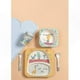 thumbnail image 5 of Bamboo Fiber Children's Dinnerware Set - 5-Piece Cow Design Kid-Friendly Tableware for Kids Meals, 5 of 5