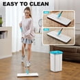 thumbnail image 4 of Mop and Bucket Set with Wringer, Dry & Wet Wall Mop Cleaner with Long Handle, Flat Squeeze Spin Dust Mop for Household Floor Cleaning with 4 Microfiber Mops, Turquoise-Cyan, 4 of 8