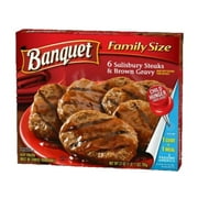 Conagra Banquet Family Size Salisbury Steaks And Brown Gravy 27oz (PACK OF 6)