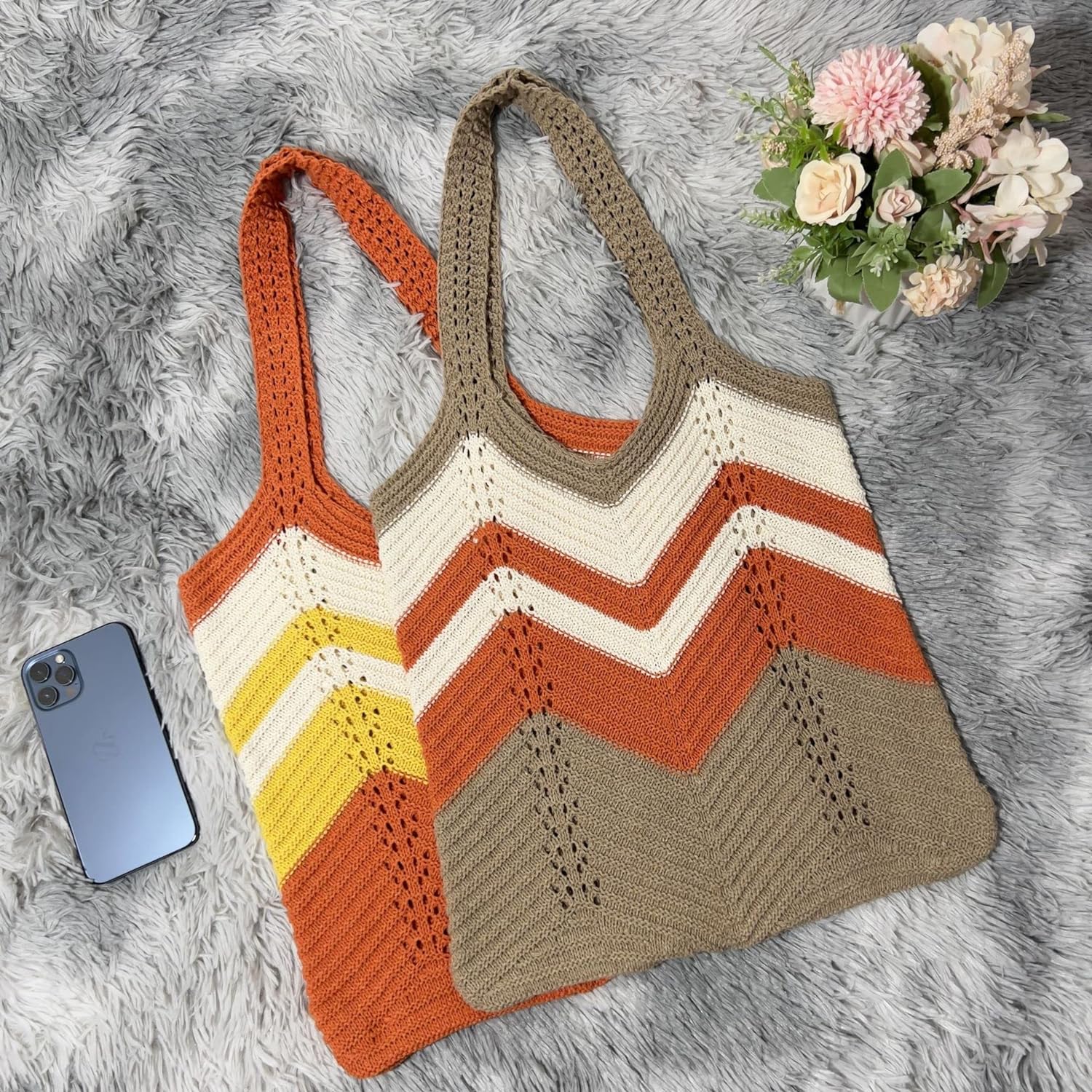 Kukuzhu Y2k Aesthetic Tote Bag Aesthetic Y2k Bag Crochet Tote Bag Aesthetic Tote Bags Aesthetic Y2k Purse