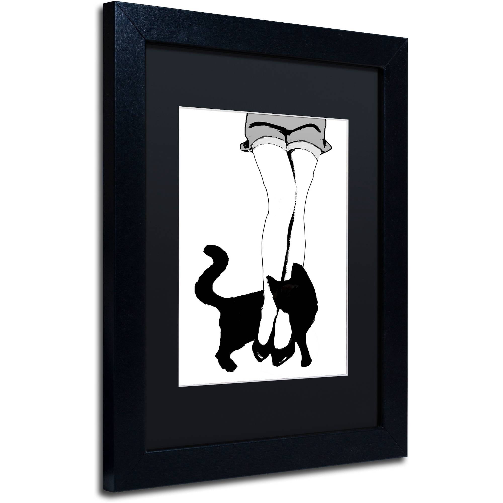 Trademark Fine Art "Black Cat" Canvas Art by Color Bakery Black Matte, Black Frame