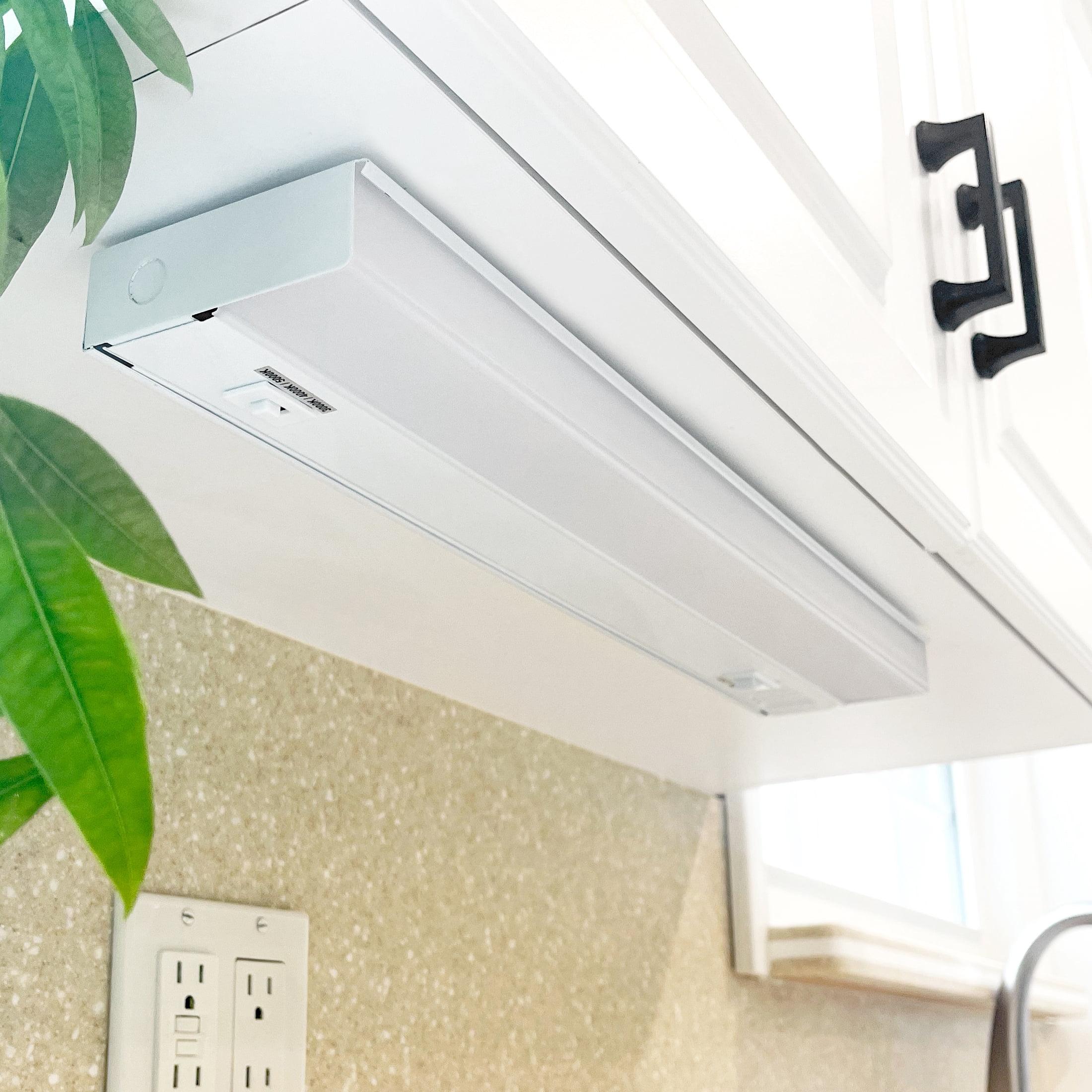 Maxxima 24 in. Hardwired LED Under Cabinet Light - 950 Lumens, 3 CCT, Color Temperature Slide Control, 3000K/4000K/5000K, Kitchen and Indoor Lighting Fixture, White, On/Off Switch, ETL Listed