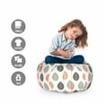 thumbnail image 2 of Salmon Storage Toy Bag Chair, Simple Leaves Drawing in Autumnal Tones Pattern, Stuffed Animal Organizer Washable Bag, Small Size, Salmon Multicolor, by Ambesonne, 2 of 3