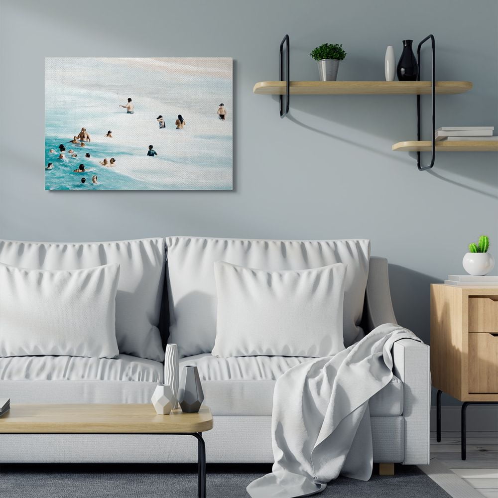 Stupell Industries Summer People Swimming Waves Beach Water Landscape Canvas Wall Art Design by Urban Road, 30" x 40"