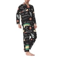 thumbnail image 2 of Honeii Vegetable Quiche Pattern Mens Pajamas Set,2pcs Men's Lounge Long Sleeve Sleep Shirt and Pajama Bottoms Sleepwear Set,Mens Pjs Sets-, 2 of 7