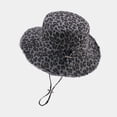 thumbnail image 6 of Shadoumai Womens Sun Hat with Leopard Print,Retro Fringed Edges Packable Cotton Bucket Hat Adjustable Outdoor Peaked Cap, 6 of 6