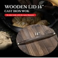 thumbnail image 3 of Bruntmor 14 Inch Wooden Wok Lid Round Natural Wooden Lid For 14" Cast Iron Wok, 3 of 6