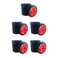 thumbnail image 3 of Dalazy 4 Ensembles de Roues et Pneus RC Accessoires pour DIY 1/10 1/18 144001 1/14 1/16 Rouge 71x26mm 5Set, 3 of 6