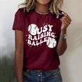 thumbnail image 2 of adviicd T-Shirts Graphiques pour Femmes T-Shirts Graphiques pour Femmes T-Shirts Décontractés Mignons Vin,m, 2 of 5
