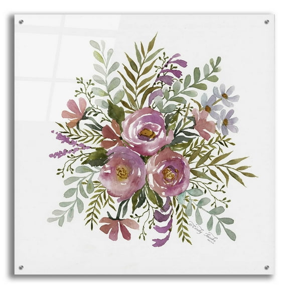 Epic Art 'Floral Spray II' by Cindy Jacobs, Acrylic Glass Wall Art, 36"x36"