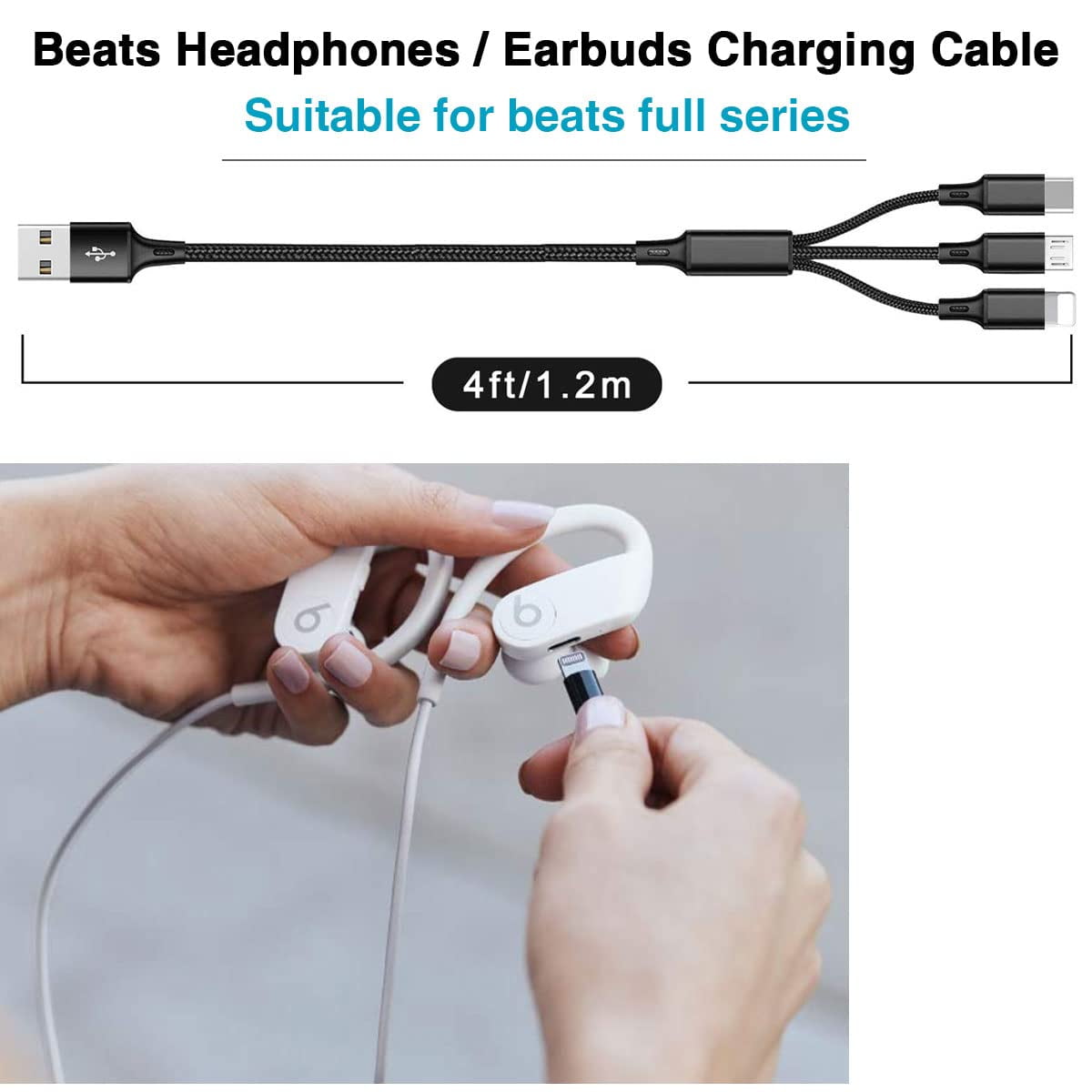 Replacement Charging Cable Charger Cord for Powerbeats Pro Beats Studio Buds Beats Fit Pro Beats Flex Compatible Walmart