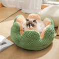 thumbnail image 5 of PureCasa Cactus Shaped Dog Cat Bed for Autumn Winter, Pet Supplies Non-Slip Fluffy Kennel, Cat Dog Cushion Sleeping Pad for Small Cats Dogs, Floral Style Decor, Round, 1 Pack, 20"x20"x14", Purple, 5 of 6